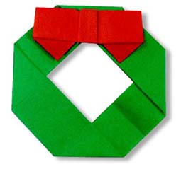 Gấp giấy origami - Vòng hoa noel