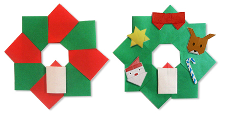 hướng dẫn cách gấp vòng hoa noel 1